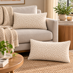 Ivory Cloud Cotton Blend Textured Cushion Cover