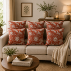 Handcrafted Garden Embroidered Linen Cushion Cover