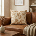 Organic cotton slub, natural botanical prints Cushion Cover