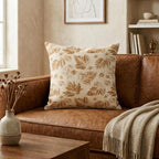 Organic cotton slub, natural botanical prints Cushion Cover