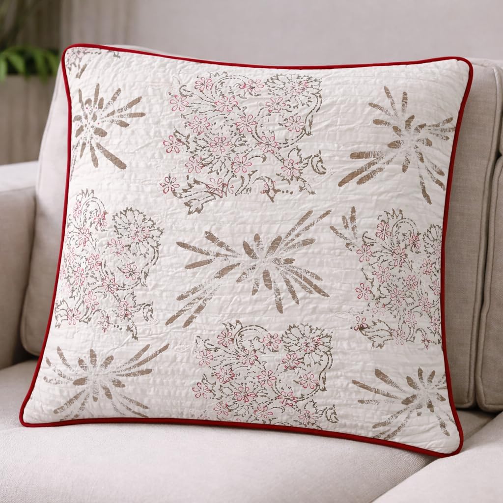 Scarlet Blossom Charm  Cushion Cover