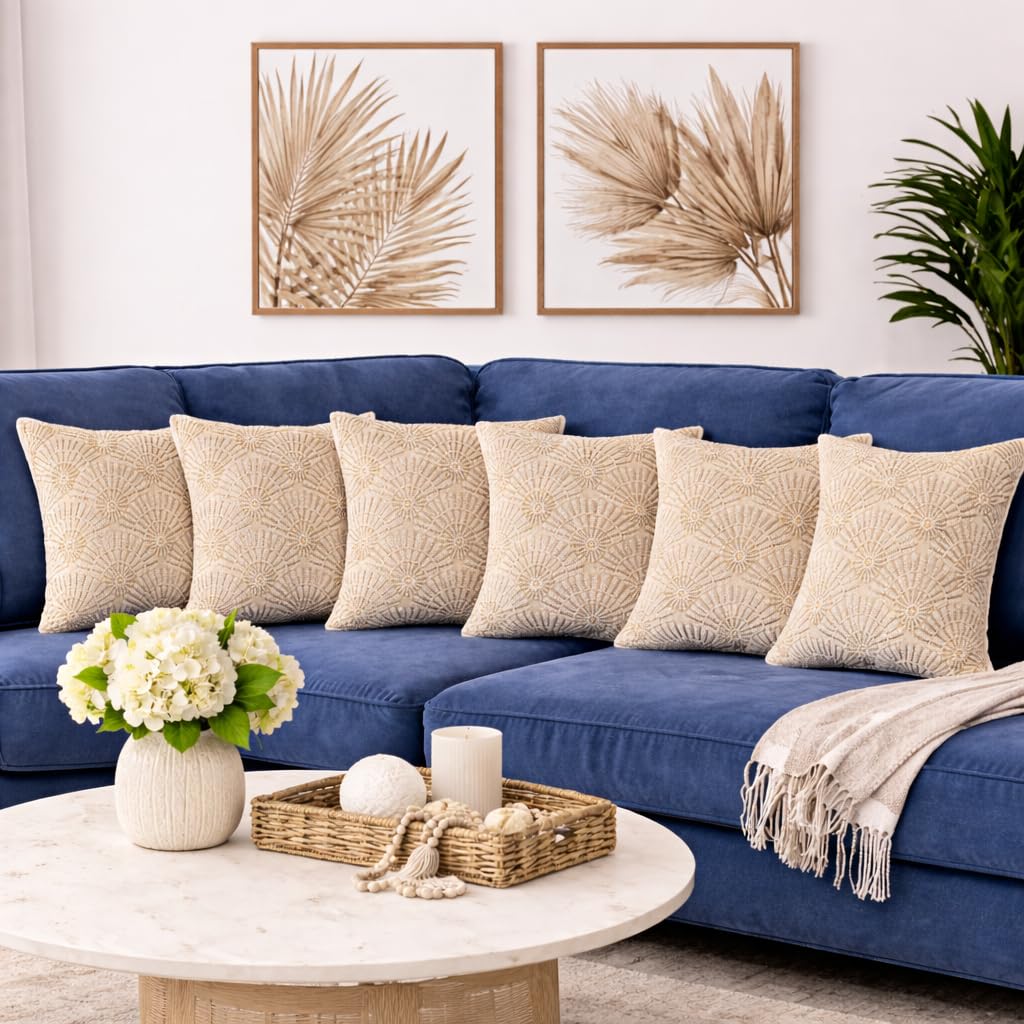 Luxury champagne gold radial embellished Cushion Cover