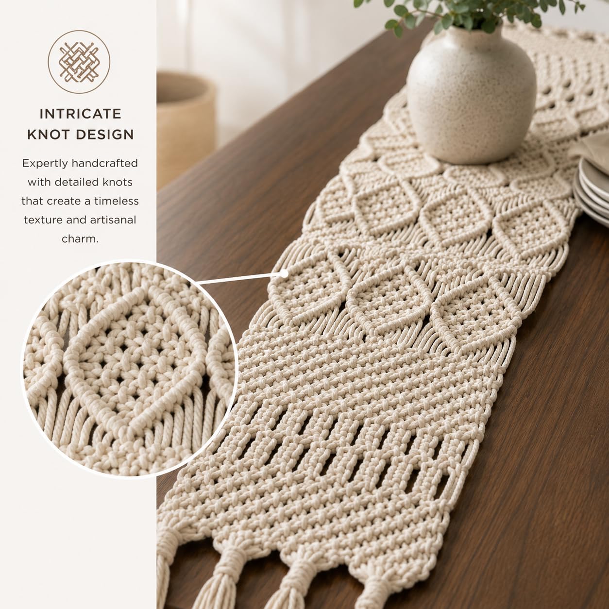Natural Knot Artisan Table Runner