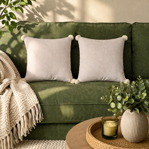 Palais Plush Velvet Pompom Cushion Cover
