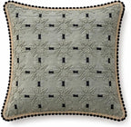 Celeste Star Grid Cushion  Olive green