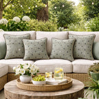 Celeste Star Grid Cushion  Olive green