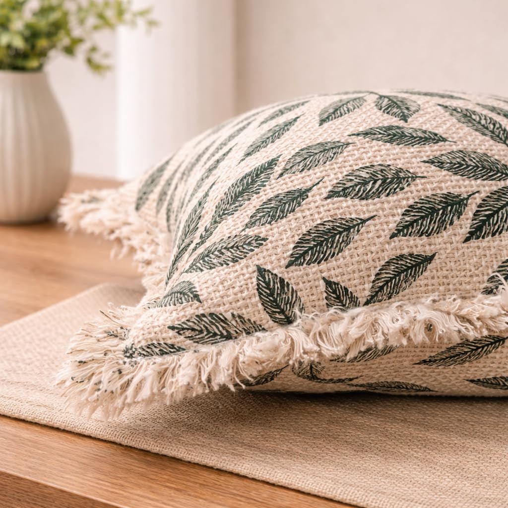 Forest Whisper Organic Cotton Slub Cushion Cover