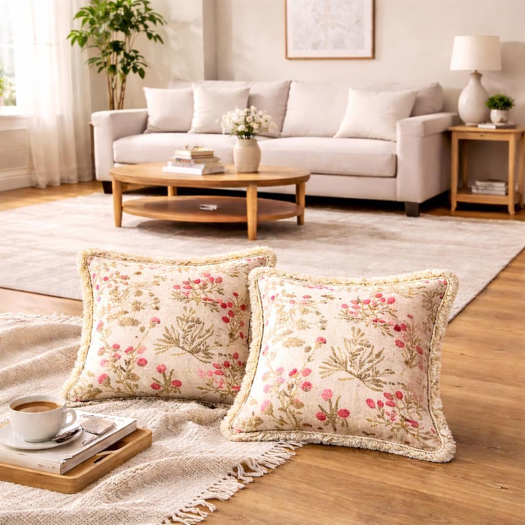 Soft Bloom Fringe Cushion Cover