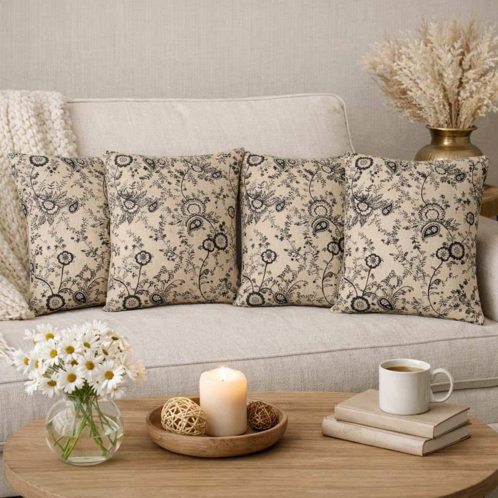 Monochrome Meadow Cushion Cover