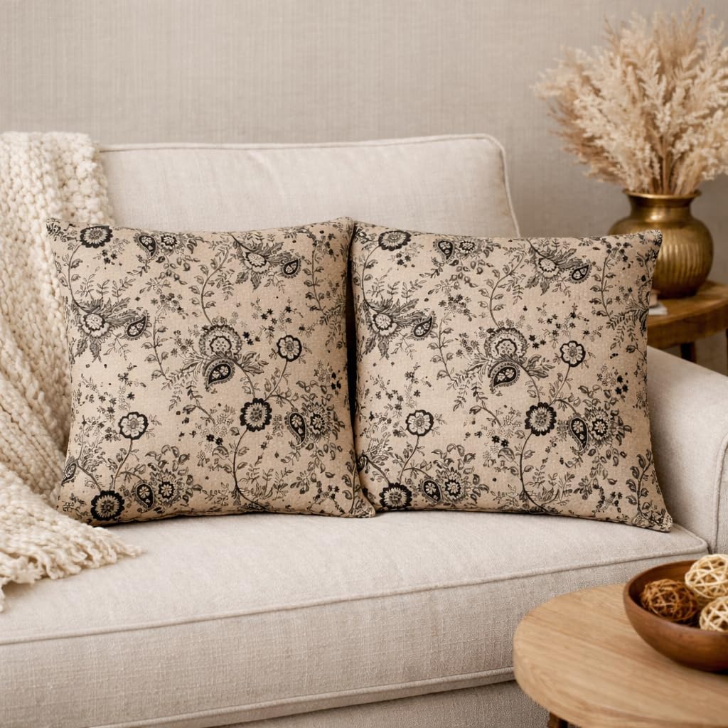 Monochrome Meadow Cushion Cover