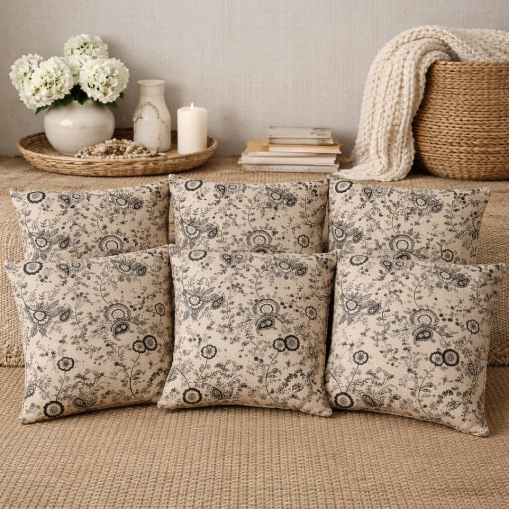 Monochrome Meadow Cushion Cover