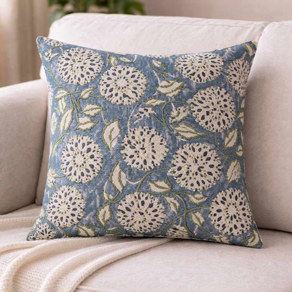 Celeste Garden Cotton Slub Cushion Cover