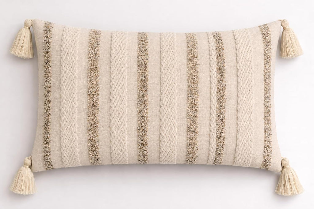 Ridge Ivory Cushion Cover