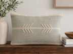 Sage Reverie Textured Cotton-Jute Cushion Cover