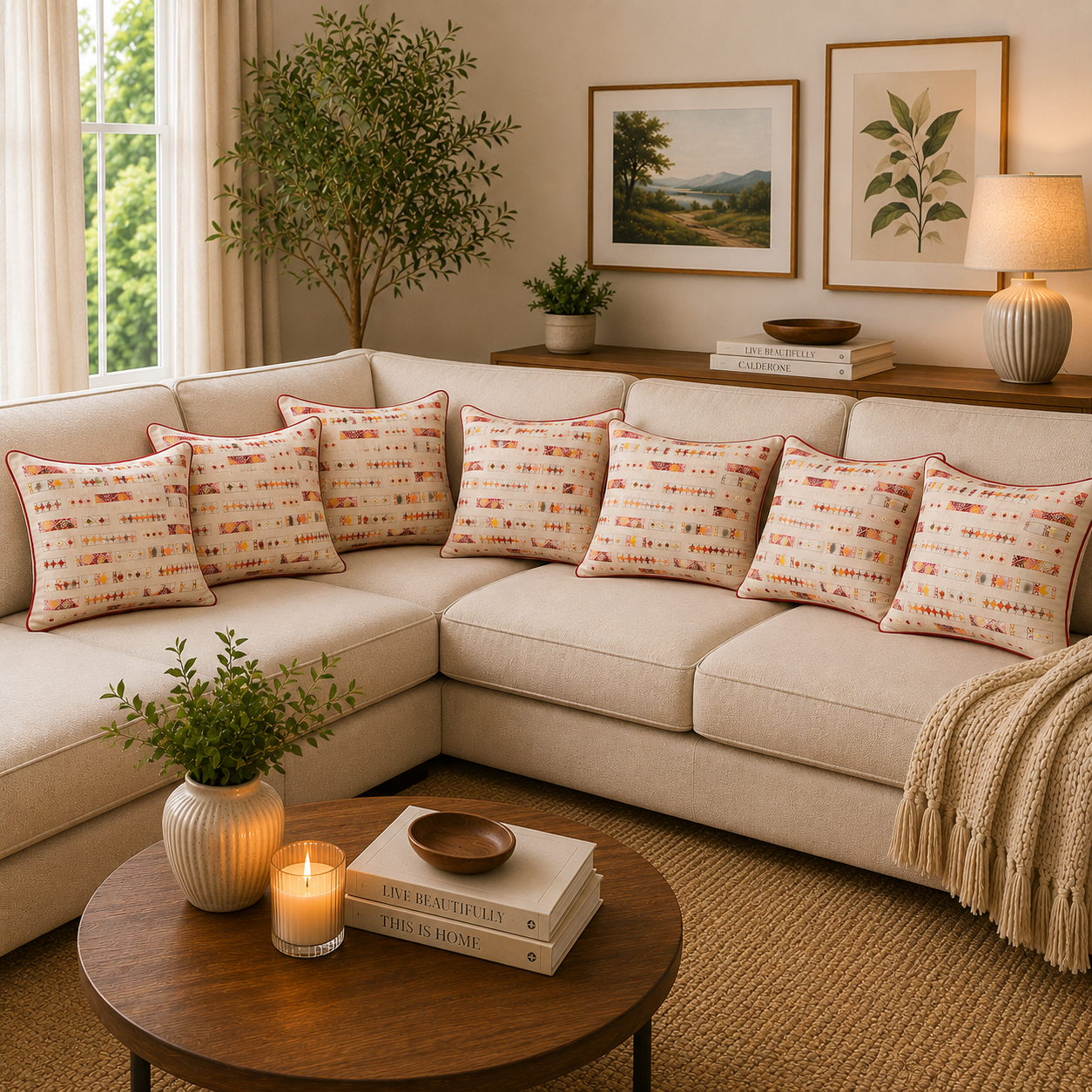 Karigar Coral Loom Cushion