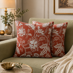 Handcrafted Garden Embroidered Linen Cushion Cover
