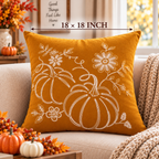 Pumpkin Harvest Throw Cushion Cover – Autumn Fall Decorative Accent Pillow - pack of 2