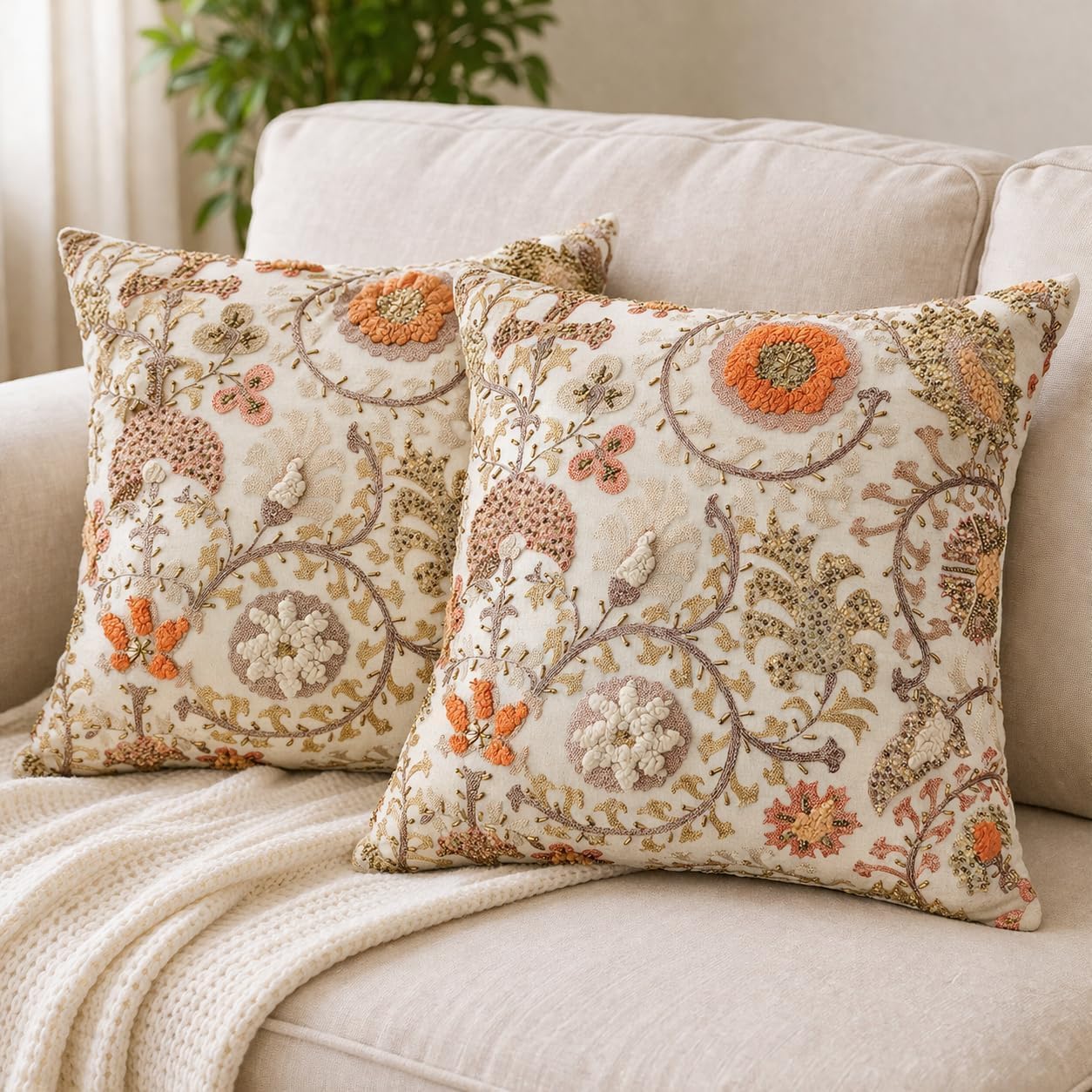 Dynasty Lumière Beadwork Cushion Cover