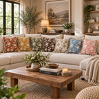 Botanique Double Layer Cotton Cushion Cover – Hand Block Printed