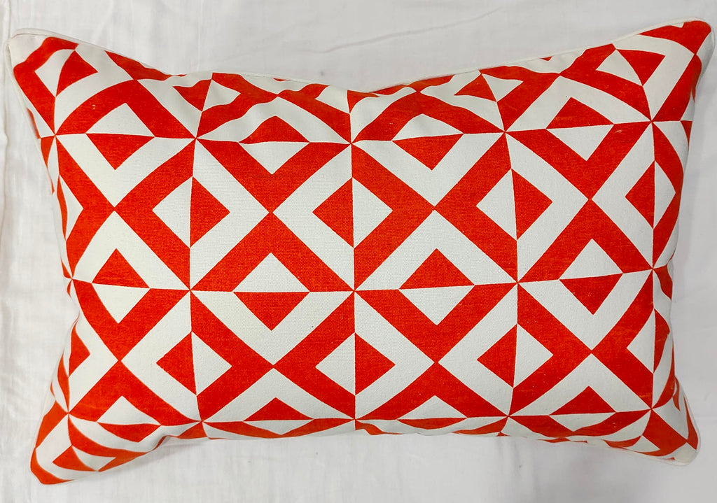 Desert Ember Geometric Cotton Cushion Cover