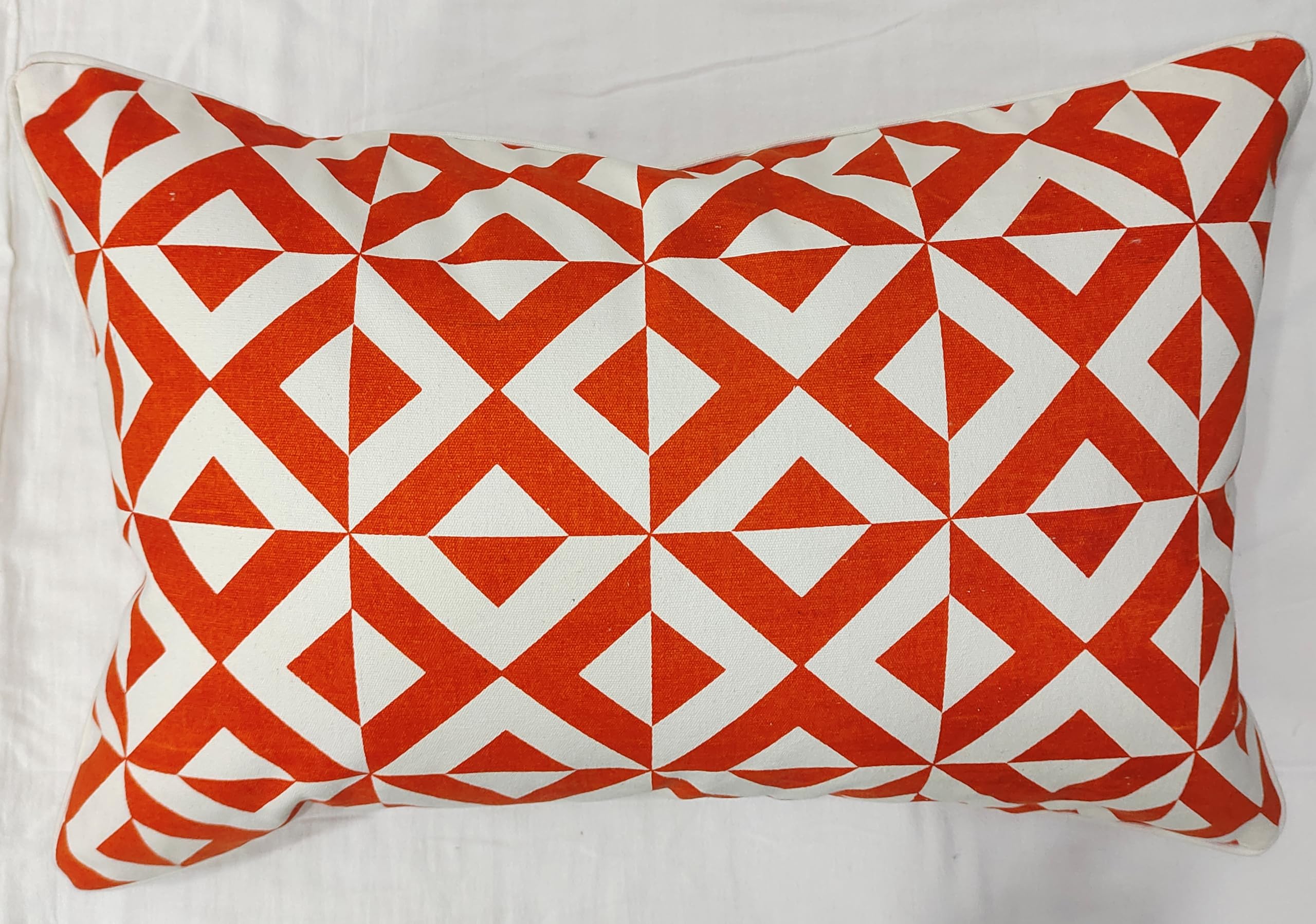 Desert Ember Geometric Cotton Cushion Cover