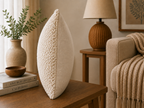 Ivory Cloud Cotton Blend Textured Cushion Cover
