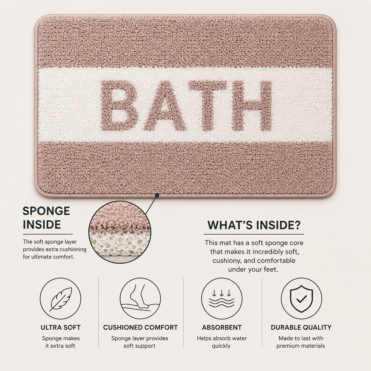SoftStep Blush Bath Mat