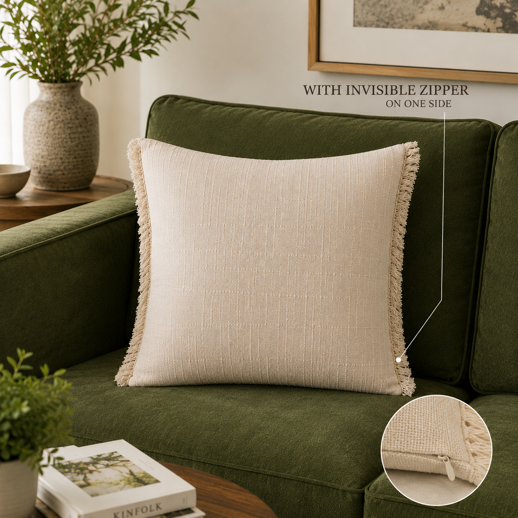 Timeless Weave Handwoven Cotton Cushion Cover