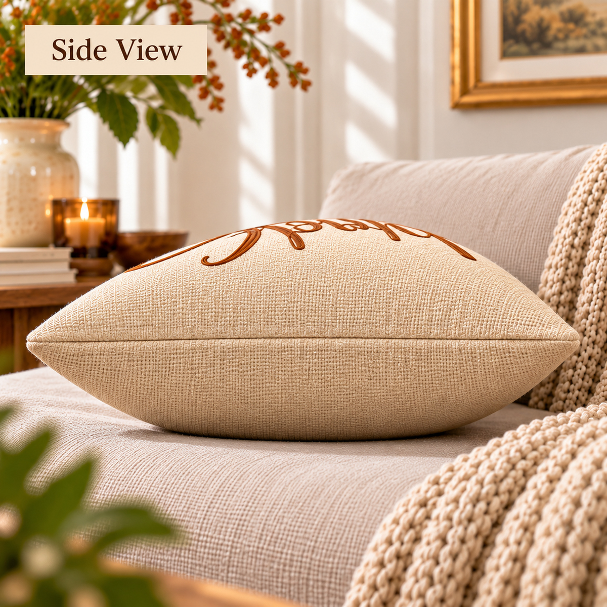 Grateful Autumn Lumbar Pillow Cover – Fall Decorative Accent Cushion– Pack of 2