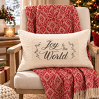 Joyful Noel Christmas Lumbar Pillow Cover – Festive Holiday Decorative Accent Pillow- pack of 2
