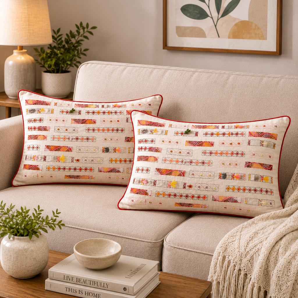 Karigar Coral Loom Cushion