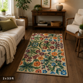 Floral Folk Art Area Rug