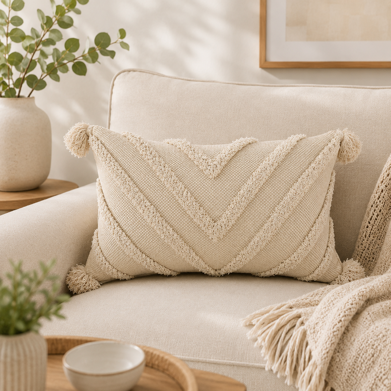 Artisan Tufted Cotton Cushion Covers