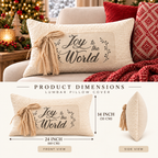 Joyful Noel Christmas Lumbar Pillow Cover – Festive Holiday Decorative Accent Pillow- pack of 2