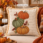 Autumn Pumpkin Beaded Decorative Pillow Covers – Pack of 2