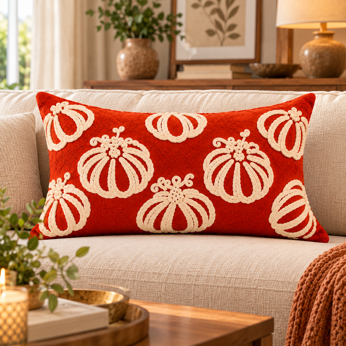 Pumpkin Fall Pillow Covers – Autumn Harvest Decorative Throw Pillow Covers - pack of 2