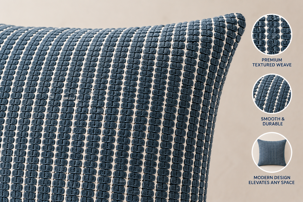 Maison Indigo Tufted Cotton Lumbar Cushion Cover