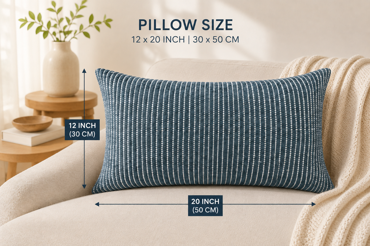 Maison Indigo Tufted Cotton Lumbar Cushion Cover