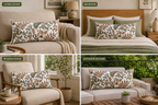 Autumn Meadow Floral Lumbar Cushion Cover – Cotton Blend Decorative Pillow Cover