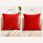 Scarlet Elegance Velvet Cushion Cover-Decorative Throw Pillow Cover