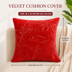 Scarlet Elegance Velvet Cushion Cover-Decorative Throw Pillow Cover