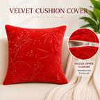 Scarlet Elegance Velvet Cushion Cover-Decorative Throw Pillow Cover