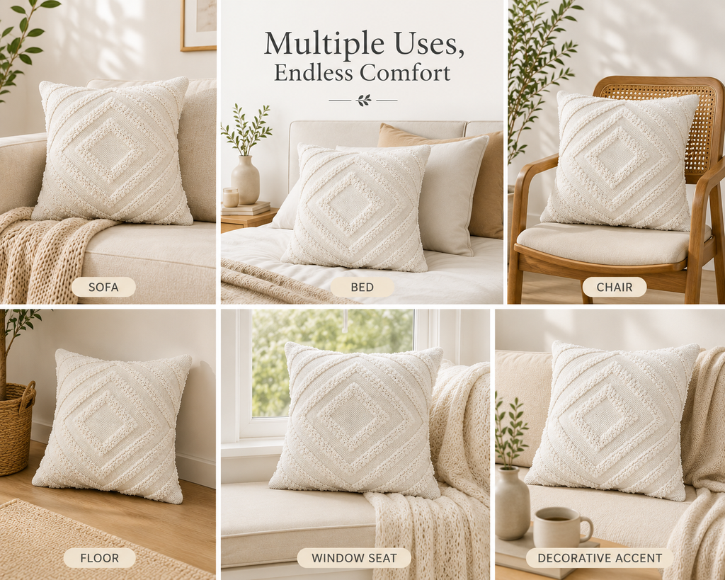 Artisan Tufted Cotton Cushion Covers