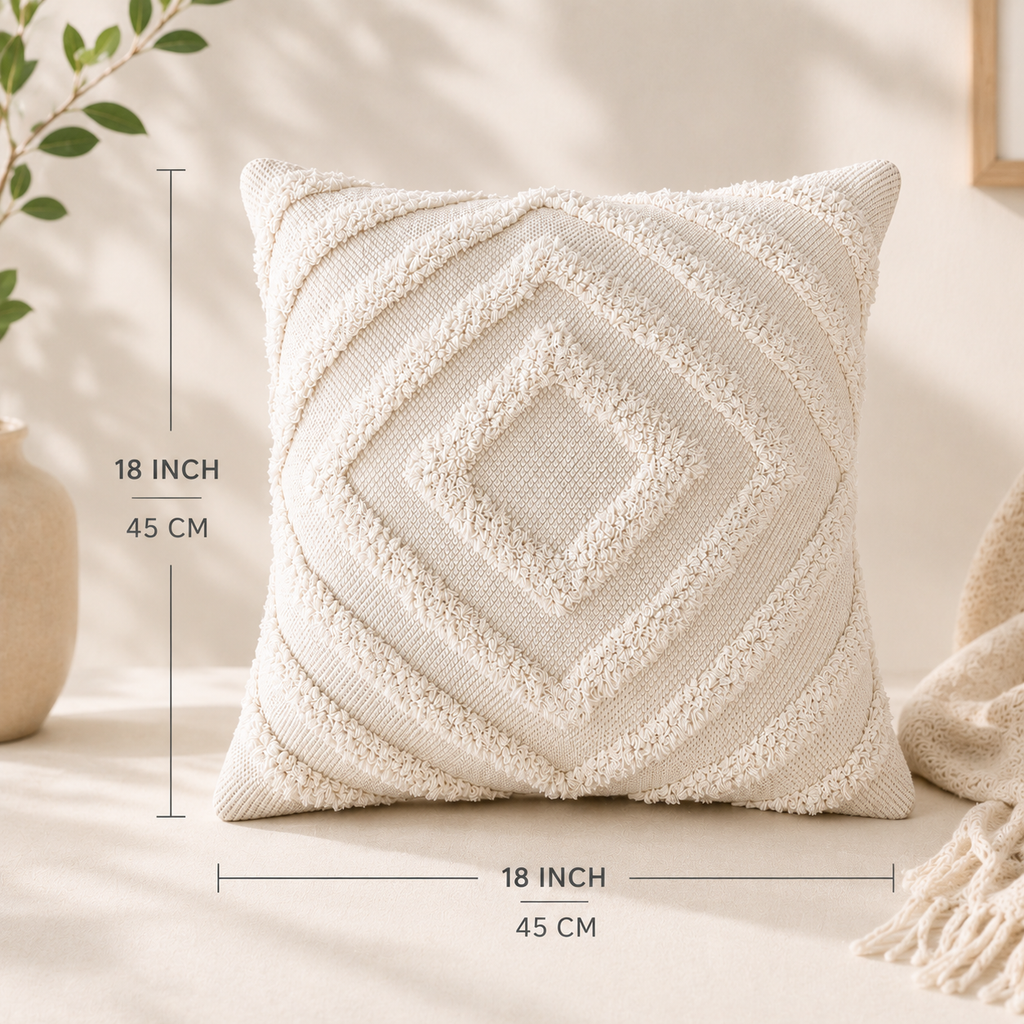 Artisan Tufted Cotton Cushion Covers