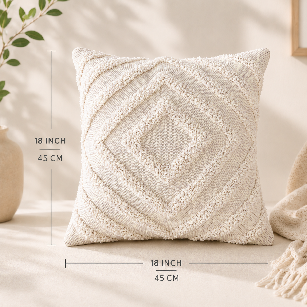 Artisan Tufted Cotton Cushion Covers