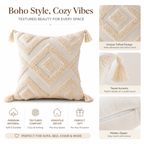 Ivory Tufted Bliss cotton Cushion Covers
