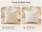 Ivory Tufted Bliss cotton Cushion Covers