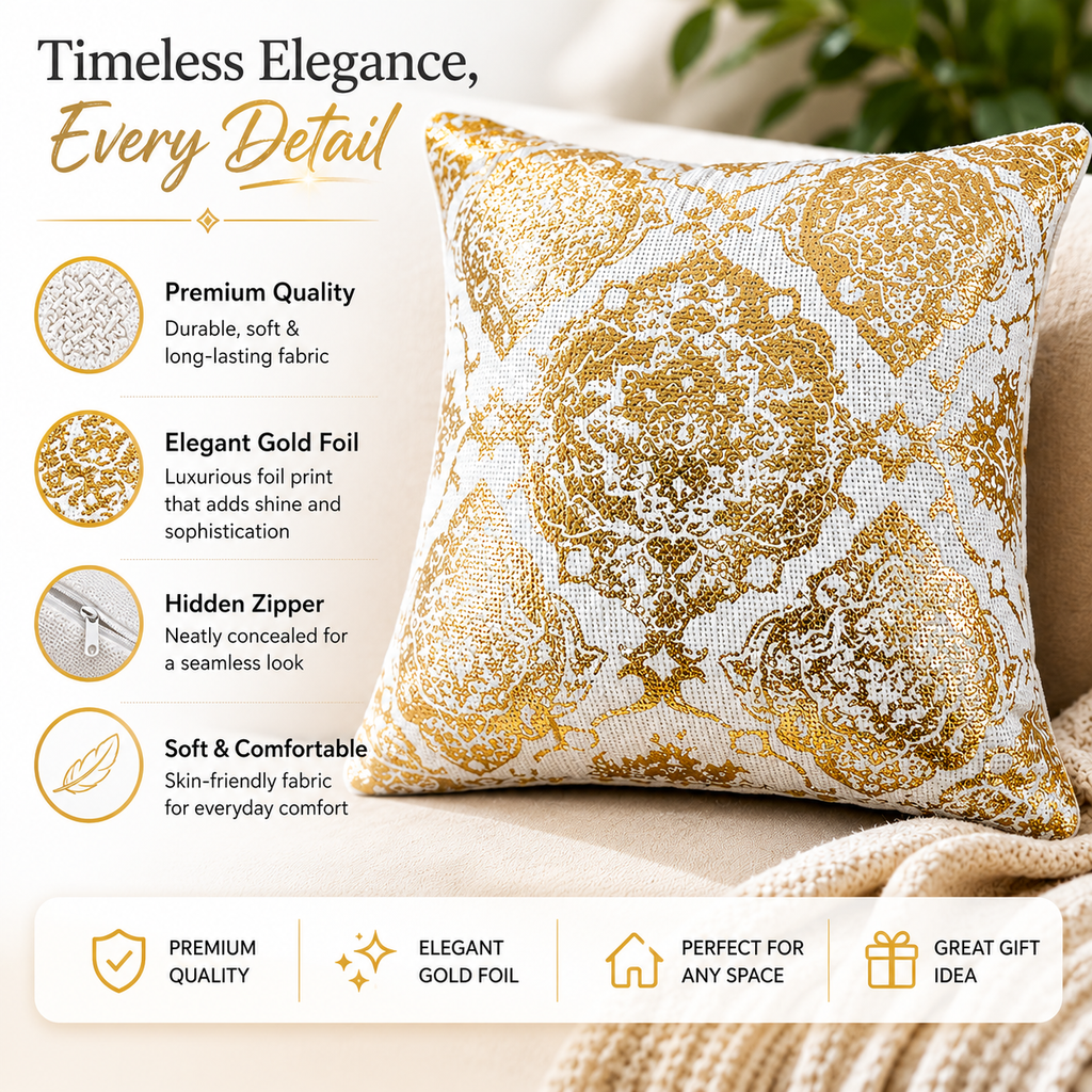 Ornate Foil Luxe Cushion Covers