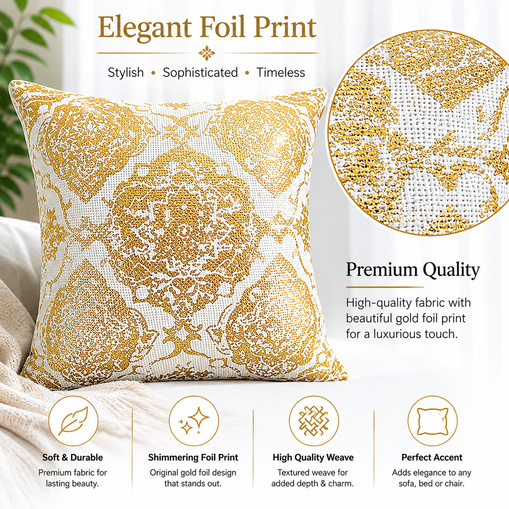 Ornate Foil Luxe Cushion Covers