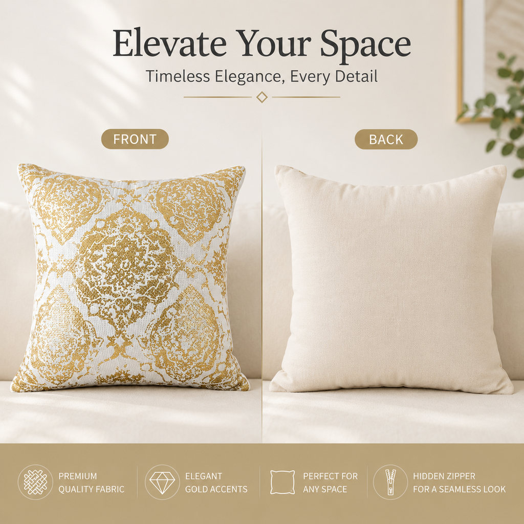 Ornate Foil Luxe Cushion Covers